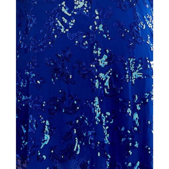 City Studio Royal Blue Draped Front Fit and Flare Dress 5 6 NWT - Picture 4 of 8